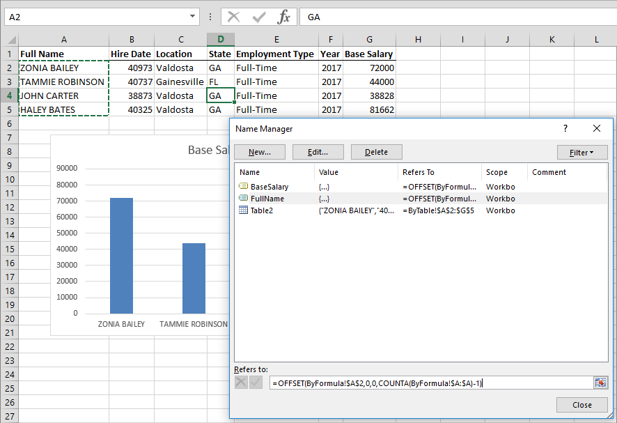excel name manager for mac